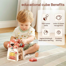 Wooden Multifunction Activity Cube Mushroom Shape 5-in-1