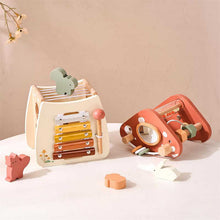 Wooden Multifunction Activity Cube Mushroom Shape 5-in-1