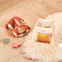 Wooden Multifunction Activity Cube Mushroom Shape 5-in-1