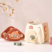 Wooden Multifunction Activity Cube Mushroom Shape 5-in-1