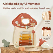 Wooden Multifunction Activity Cube Mushroom Shape 5-in-1