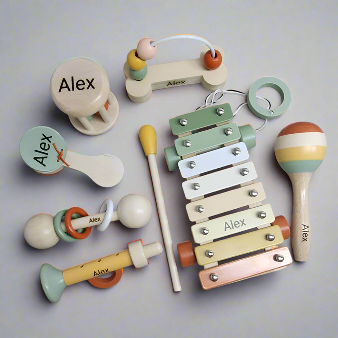 Personalised Wooden musical instrument 7 piece set