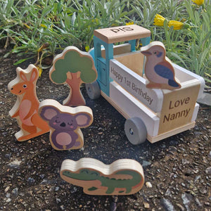 Personalised Wooden Aussie Animal Farm Truck
