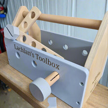 Personalised Wooden Toolbox - Baby Blue