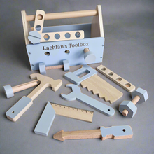 Personalised Wooden Toolbox - Baby Blue