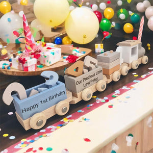Personalised Birthday Wooden train set