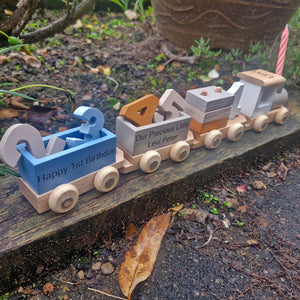 Personalised Birthday Wooden train set