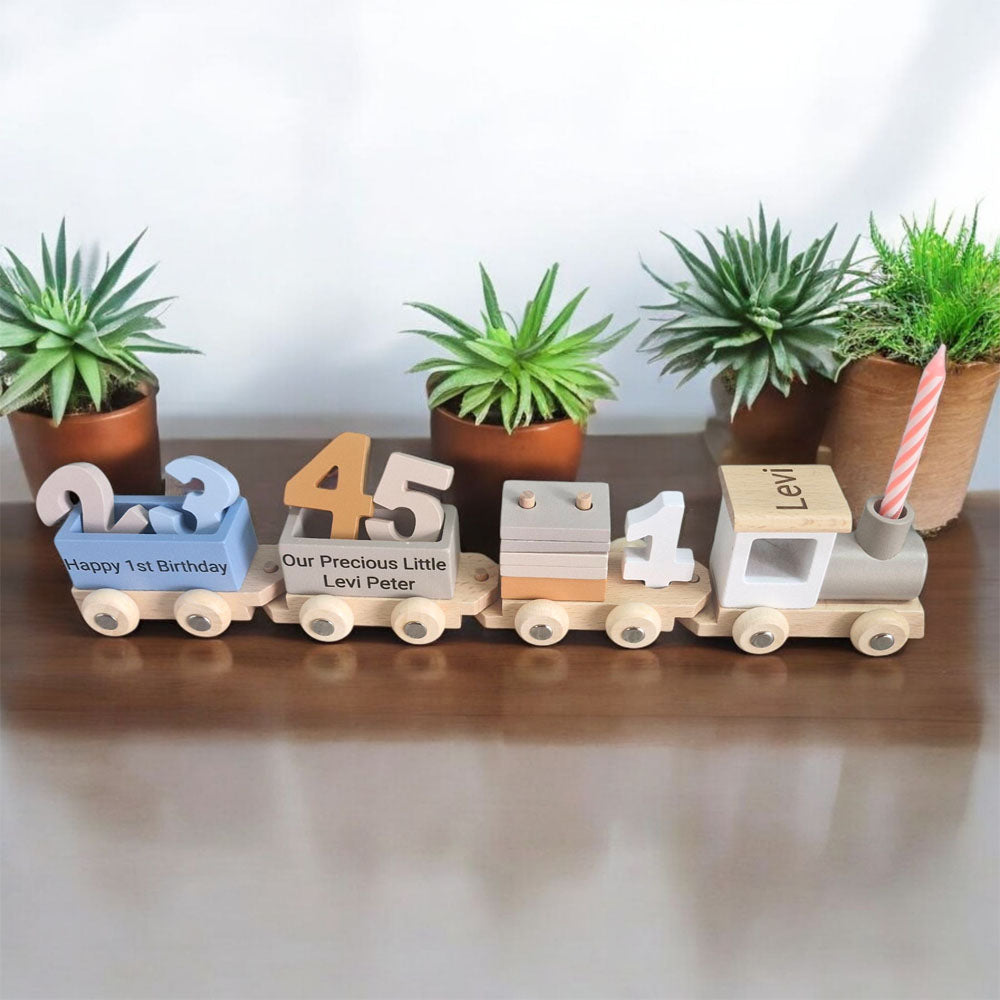 Personalised Birthday Wooden train set