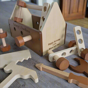 Personalised Wooden Toolbox - Retro Wood