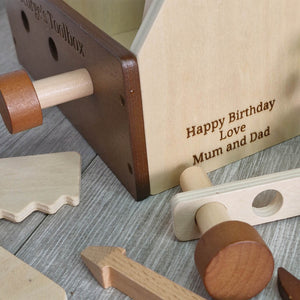 Personalised Wooden Toolbox - Retro Wood