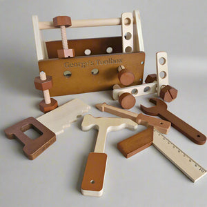 Personalised Wooden Toolbox - Retro Wood