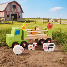 Personalised Wooden Big Farm Truck with Animals
