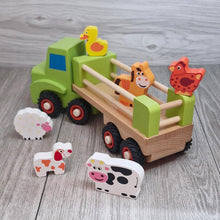 Personalised Wooden Big Farm Truck with Animals