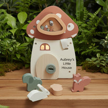 Personalised Wooden Multifunction Activity Cube Mushroom Shape 5-in-1