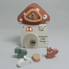 Personalised Wooden Multifunction Activity Cube Mushroom Shape 5-in-1