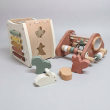 Personalised Wooden Multifunction Activity Cube Mushroom Shape 5-in-1