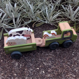 Personalised Wooden Truck with Animals