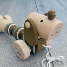Personalised Wooden Pull Along Dog