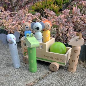 Personalised Wooden Australian Zoo Bowling Truck