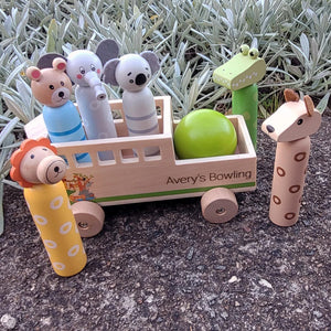 Personalised Wooden Australian Zoo Bowling Truck