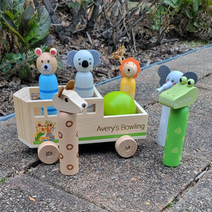 Personalised Wooden Australian Zoo Bowling Truck