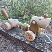 Personalised Wooden Pull Along Dog