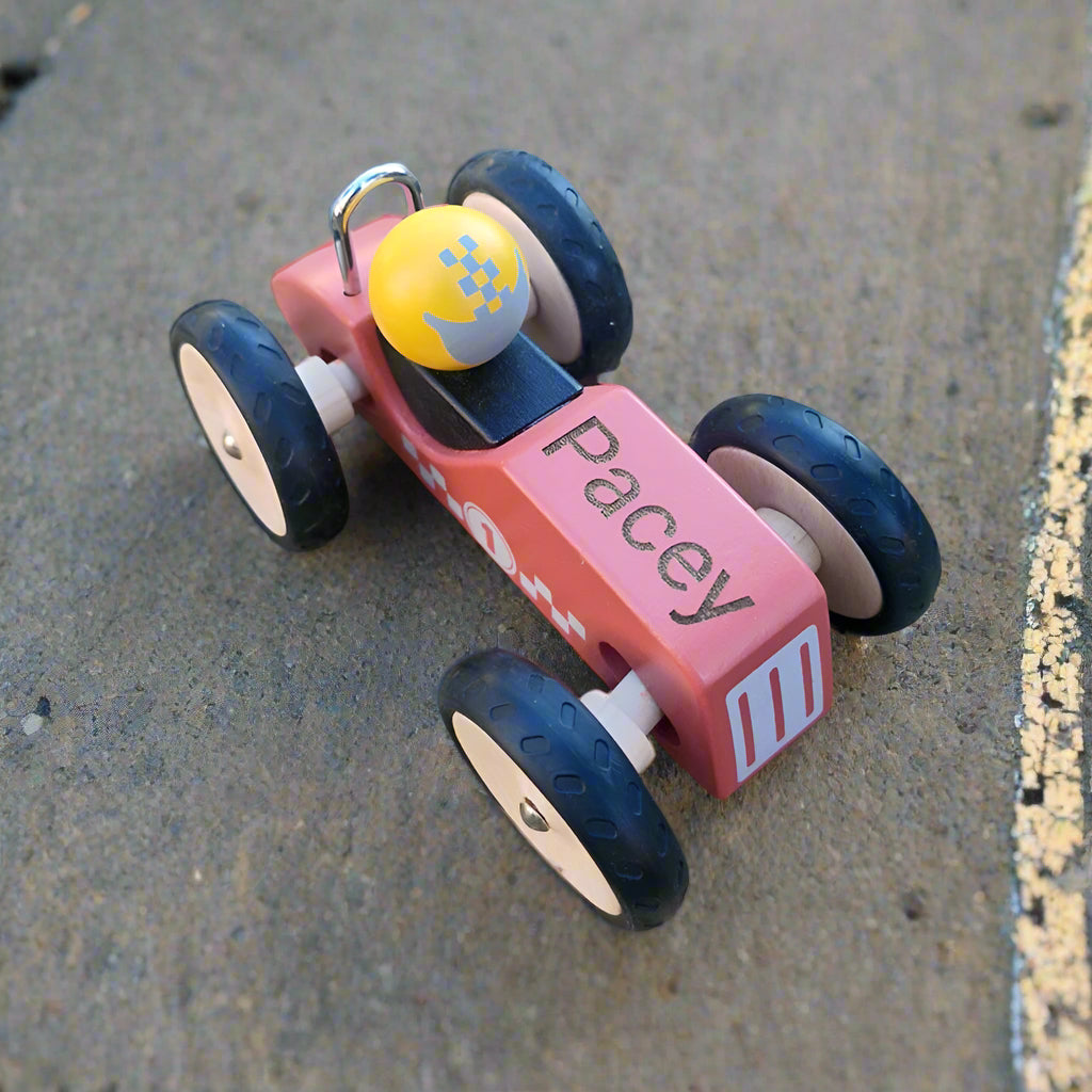 Personalised Retro Racing Car - Red