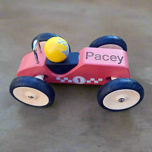 Personalised Retro Racing Car - Red