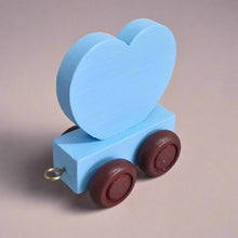 Wooden Coloured Heart Blue