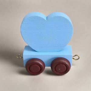 Wooden Coloured Heart Blue