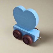 Wooden Coloured Heart Blue