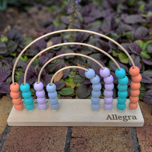 Personalised Rainbow Abacus Maroon