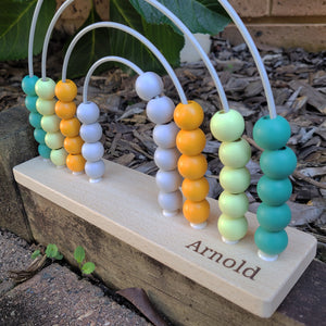 Personalised Rainbow Abacus Olive