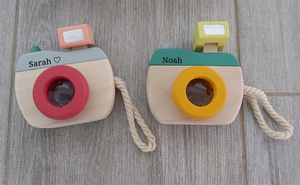 Personalised Wooden Camera - Olive