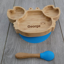 Personalised Crab Bamboo Dinnerware set - BLUE