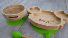 Personalised Crab Bamboo Dinnerware set - LIME