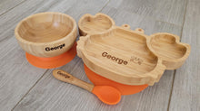 Personalised Crab Bamboo Dinnerware set - ORANGE