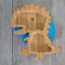 Personalised Dinosaur Bamboo Plate & Spoon - ORANGE