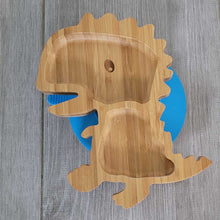 Personalised Dinosaur Bamboo Plate & Spoon - LIME