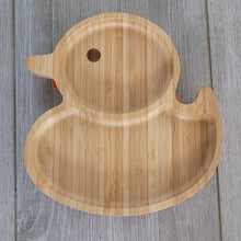 Personalised Duck Bamboo Plate & Spoon - LIME