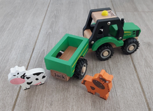 Personalised Wooden Tractor with Animals