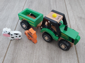 Personalised Wooden Tractor with Animals