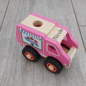 Personalised Wooden Ice Cream Truck with Driver