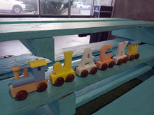 Coloured Personalised Wooden Name Train