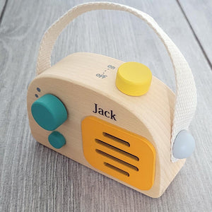 Personalised Wooden Radio Olive - Music Box