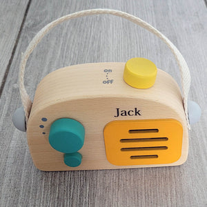 Personalised Wooden Radio Olive - Music Box