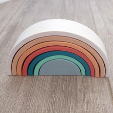 Personalised Wooden Stacking Rainbow Terracott