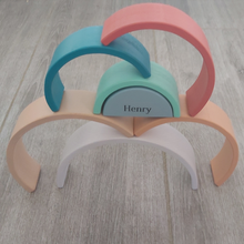 Personalised Wooden Stacking Rainbow Terracott