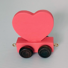 Wooden Coloured Heart Red