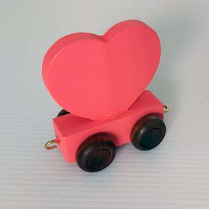 Wooden Coloured Heart Red